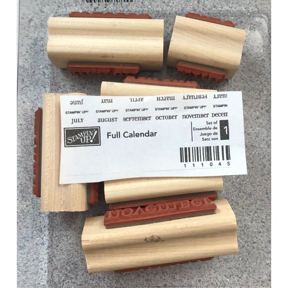 Stampin' Up Full Calendar Rubber Stamp Set Of 12 - Picture 1 of 5